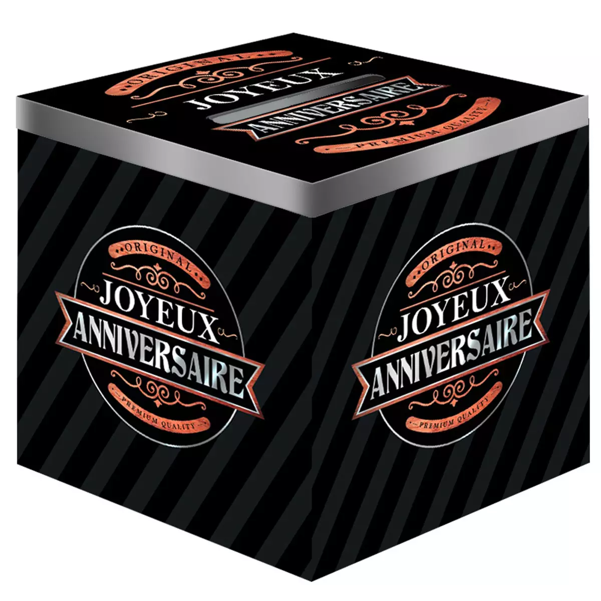 les trésors de lily Urne 'Joyeux Anniversaire' noir (original) 20x20 cm [A2732]