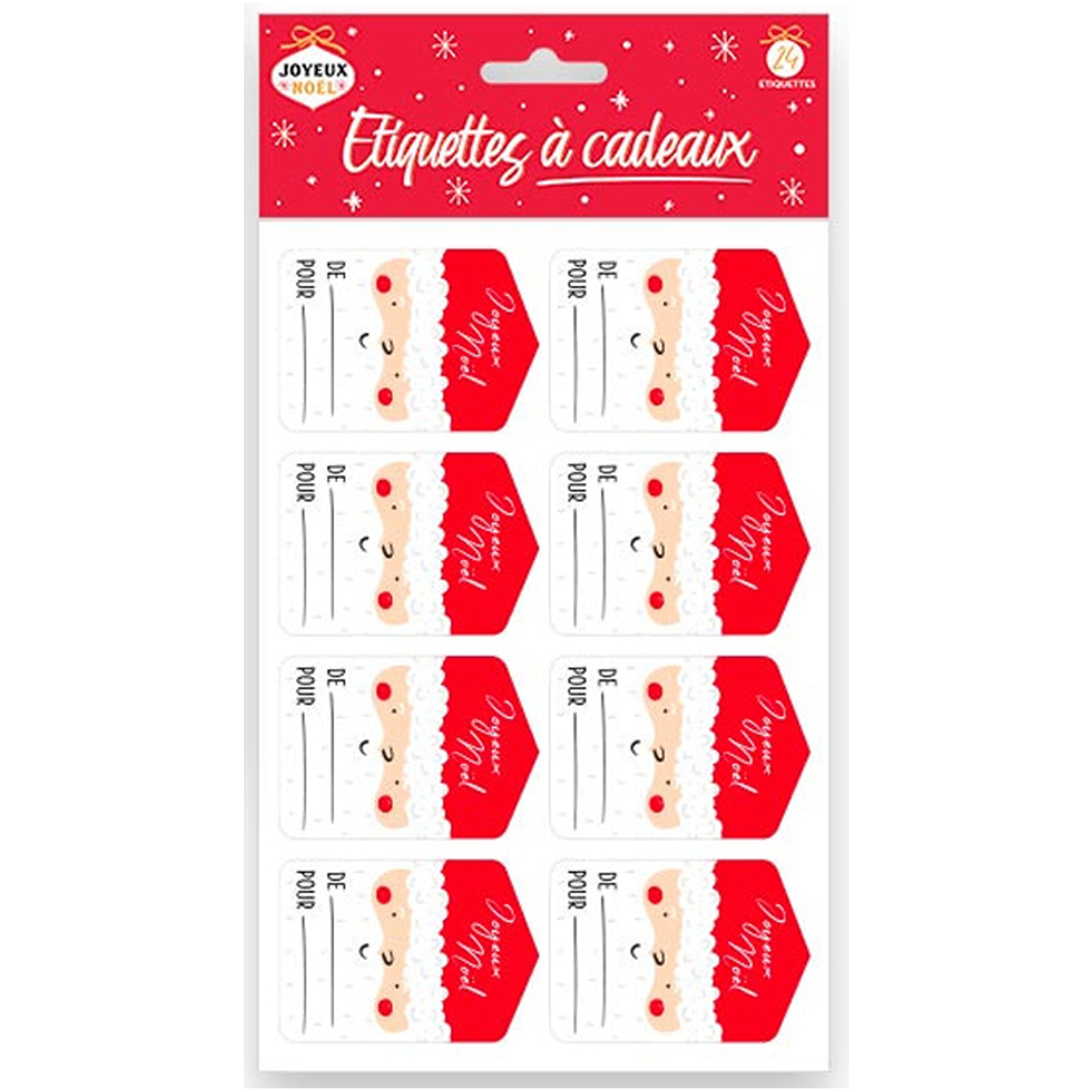 120 étiquettes Autocollantes Noël - Motifs Père Noël 7x5 Cm Pour Emballage Cadeaux Et Notes