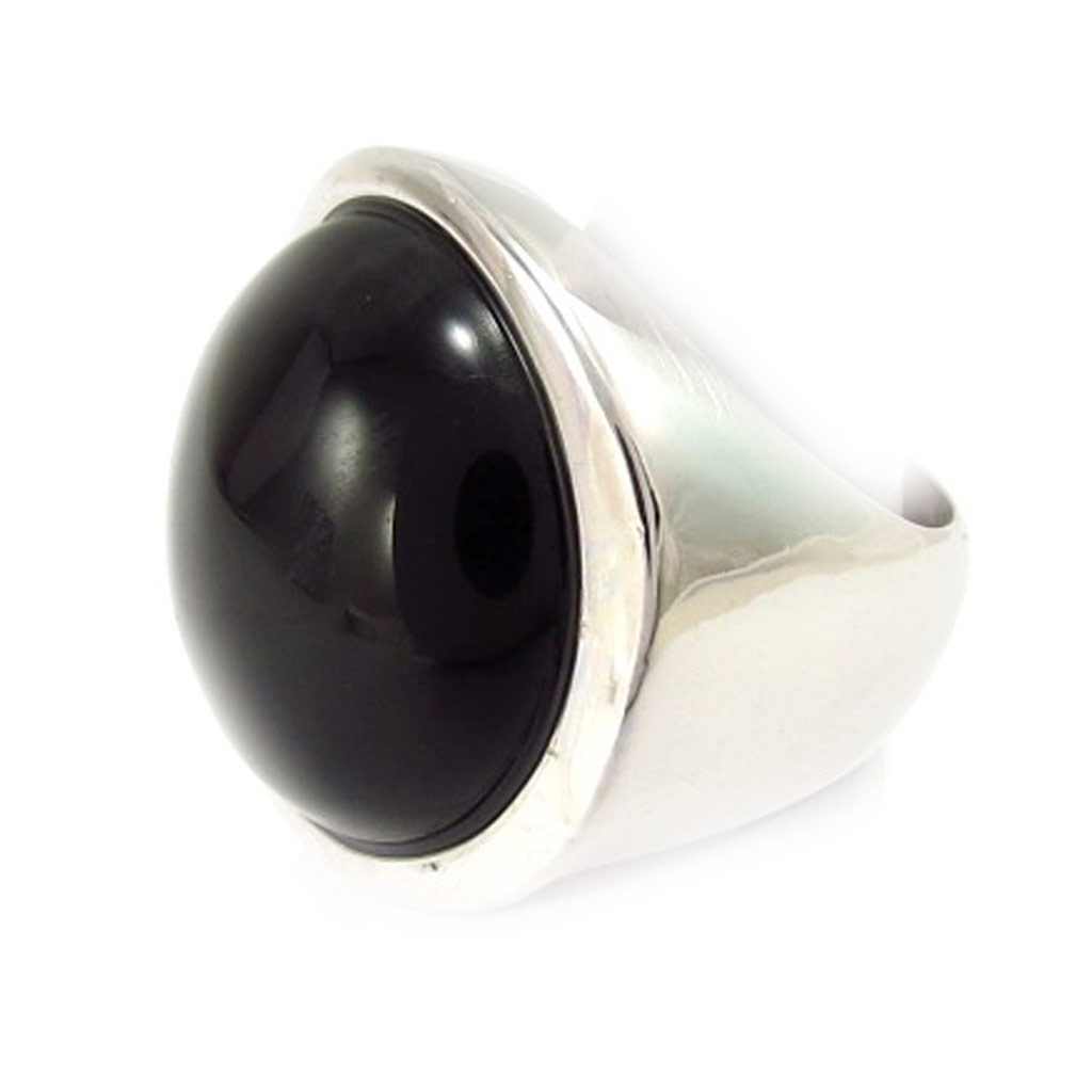 Bague Argent \'Ruth\' Noir argenté (rhodié) - 23x25 mm - [C6955]