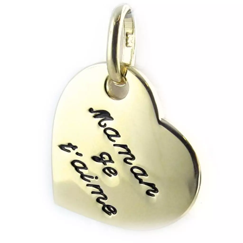 les trésors de lily Pendentif Plaqué Or 'Maman Je t'aime' doré 17x17 mm [L1377]