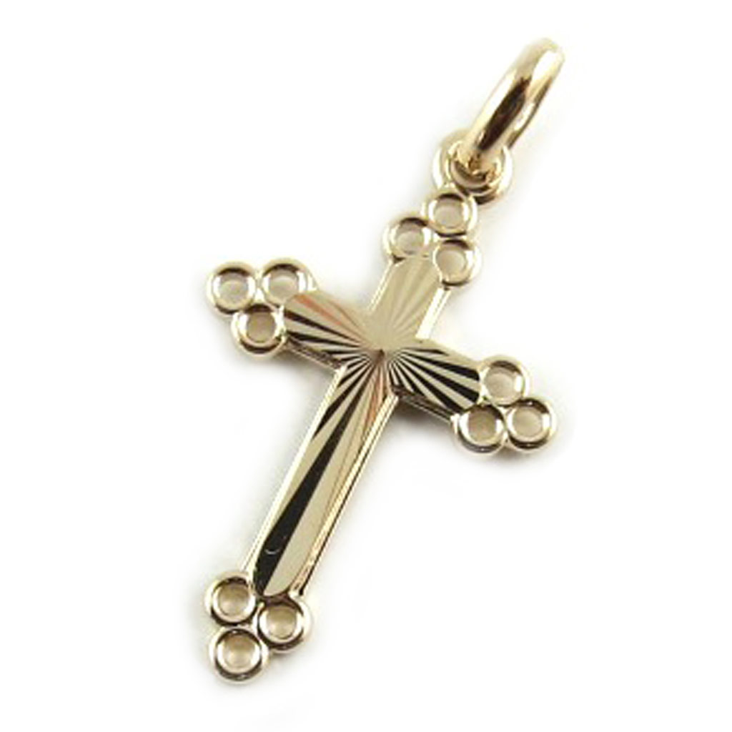 Pendentif plaqué or \'Croix\' doré - 20x14 mm - [L1683]