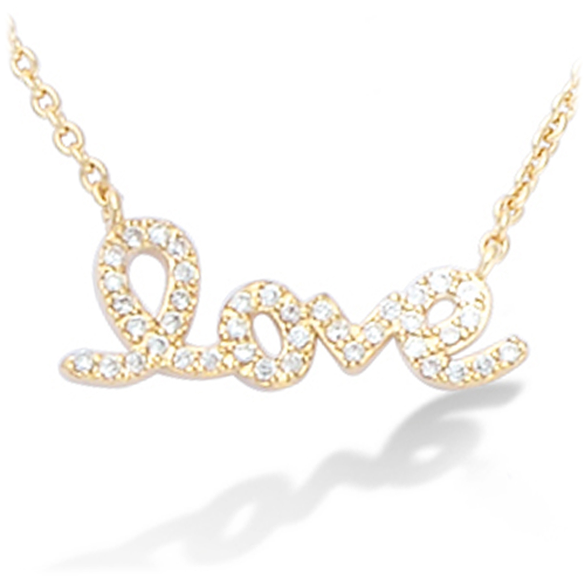 Collier Plaqué-Or \'Love\' blanc doré - 20x6 mm - [L1848]