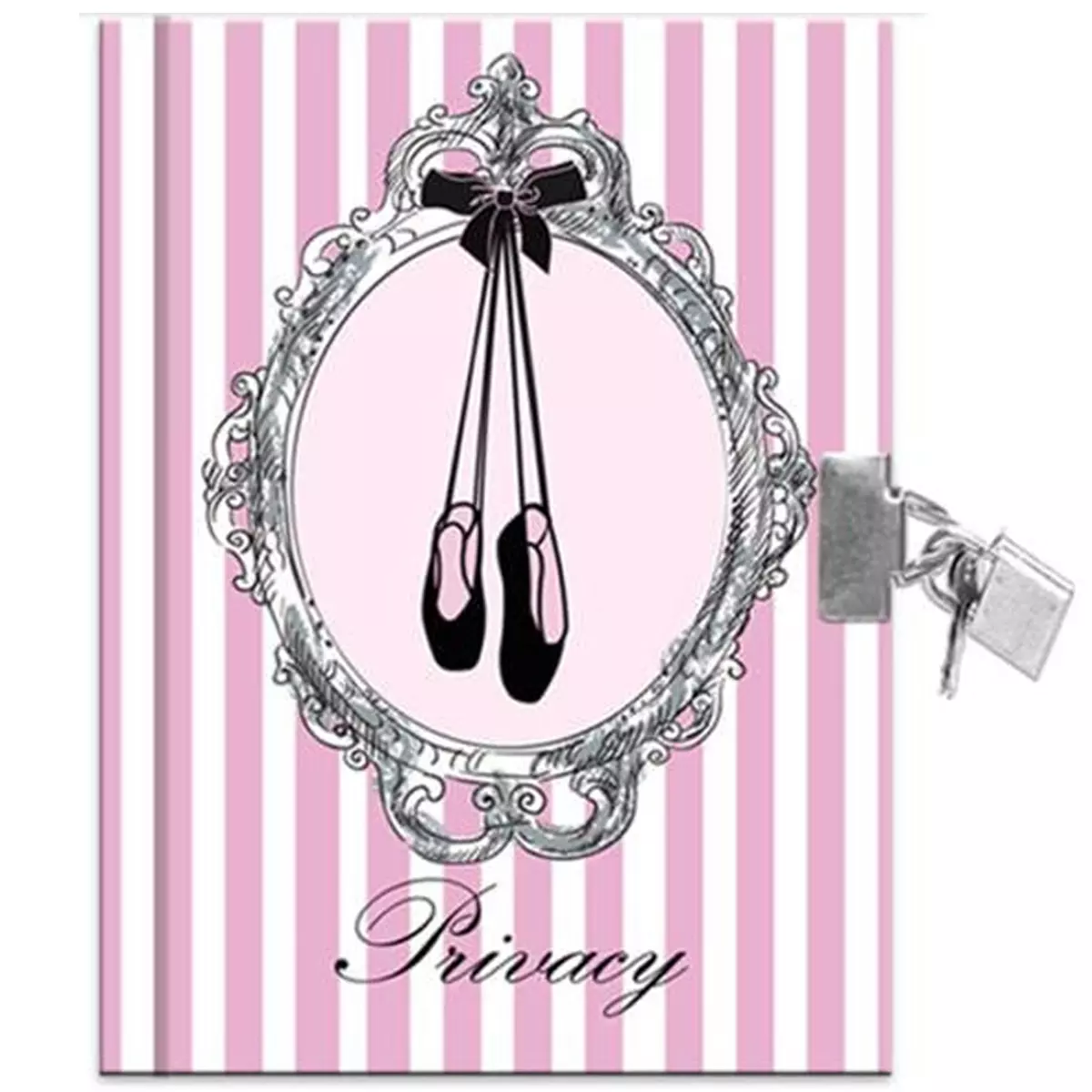 les trésors de lily Journal Intime 'Ballerines' rose blanc 15x10 cm [L3973]