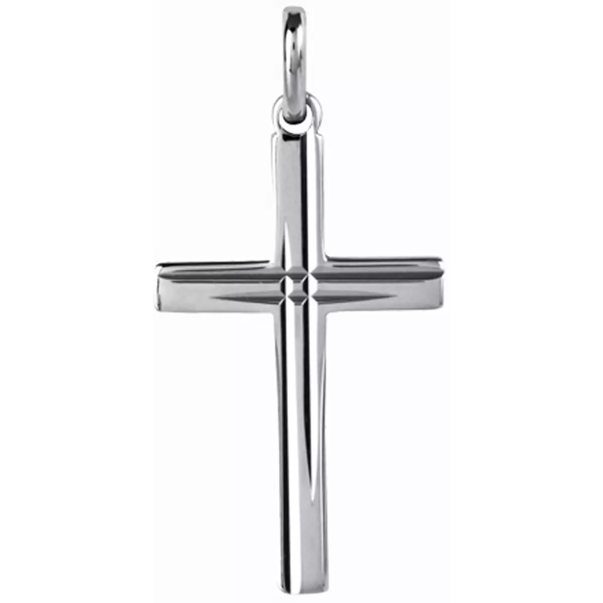 les trésors de lily Pendentif argent 'Croix' rhodié 30x17 mm [L4556]