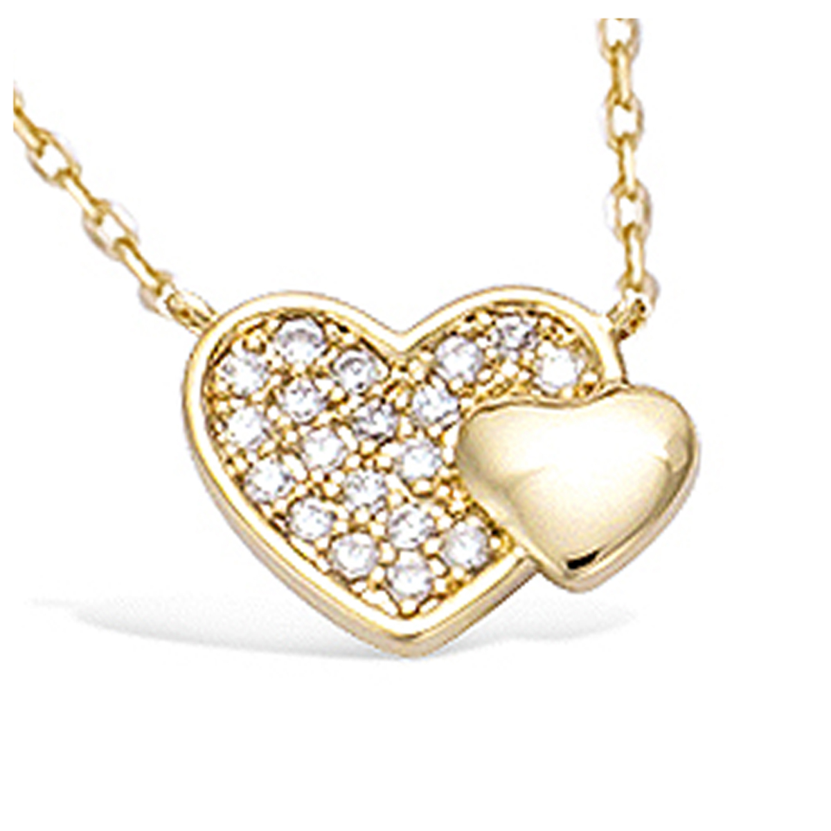 Collier Plaqué Or \'Love\' blanc doré - 14x11 mm  - [N5371]