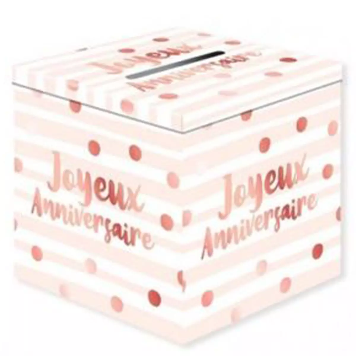 les trésors de lily Urne 'Joyeux Anniversaire' rose blanc (blush) 20x20 cm [Q9068]