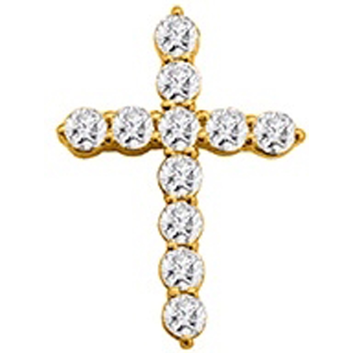 Pendentif plaqué or \'Croix Pureté\' blanc doré - 15x11 mm - [R5711]