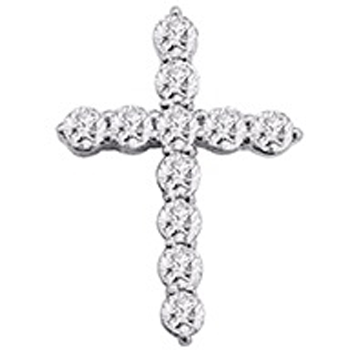 Pendentif argent artisanal \'Croix Pureté\' blanc argenté (rhodié) - 15x11 mm - [R5712]