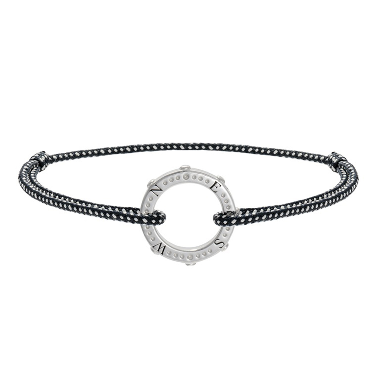 Bracelet Argent artisanal \'Navigation\' gris argenté (rhodié) - 20 mm (NSEW) - [R5730]