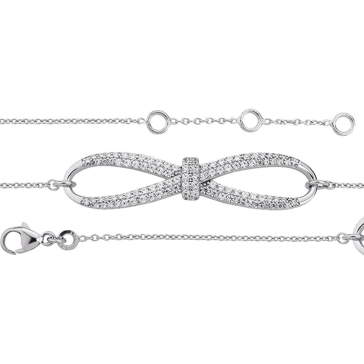 Bracelet argent artisanal \'Sissi\' blanc argenté - 40x10 mm - [R5734]