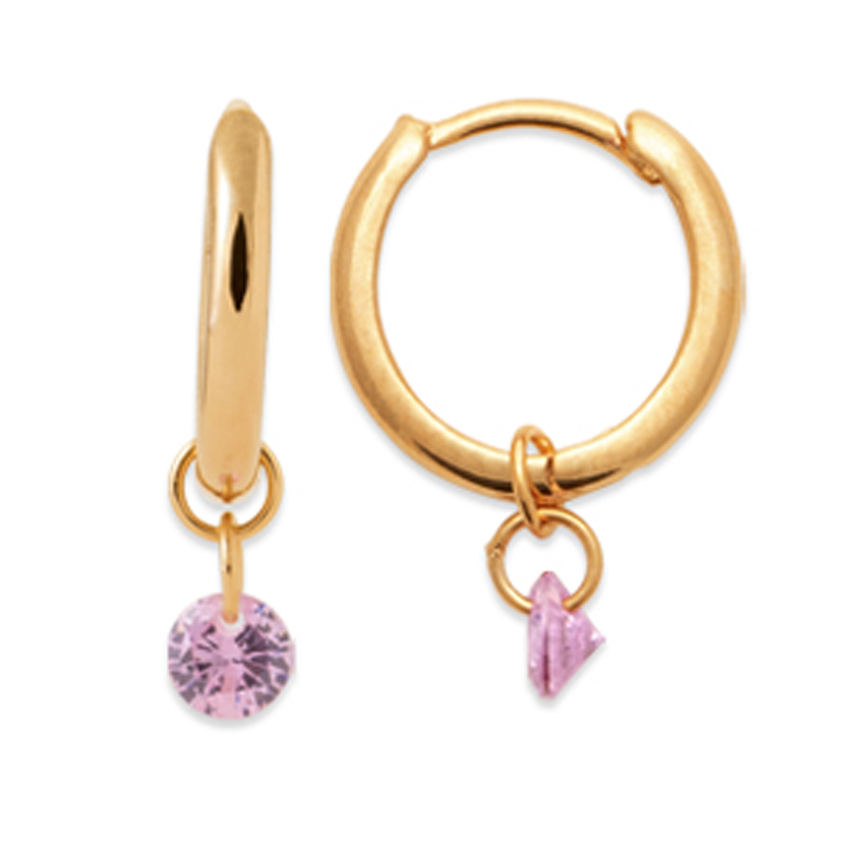 Créoles Plaqué Or \'Sissi\' rose doré - 10 mm, 4 mm - [R5767]