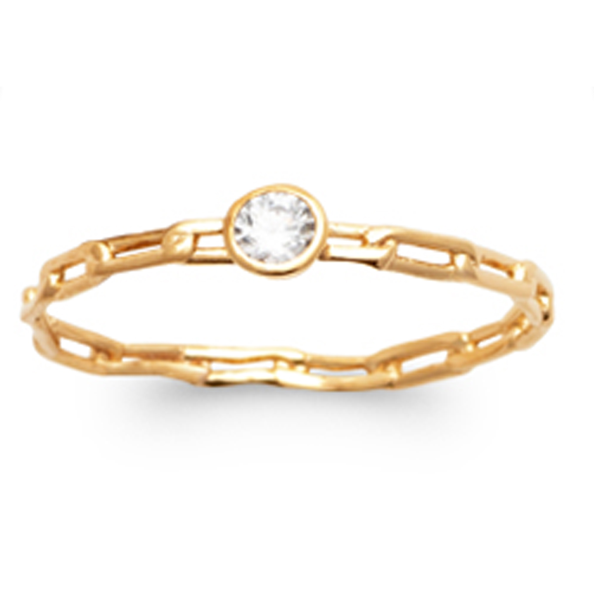 Bague Plaqué Or \'Sissi\' blanc doré - 3 mm (trombone) - [R5771]