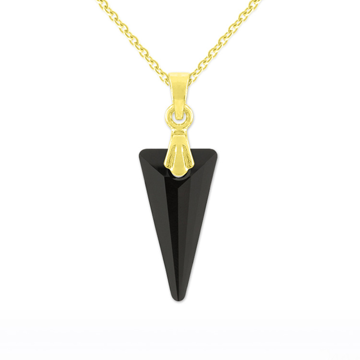 Collier argent artisanal \'Love\' noir doré - 18x10 mm - [R5883]