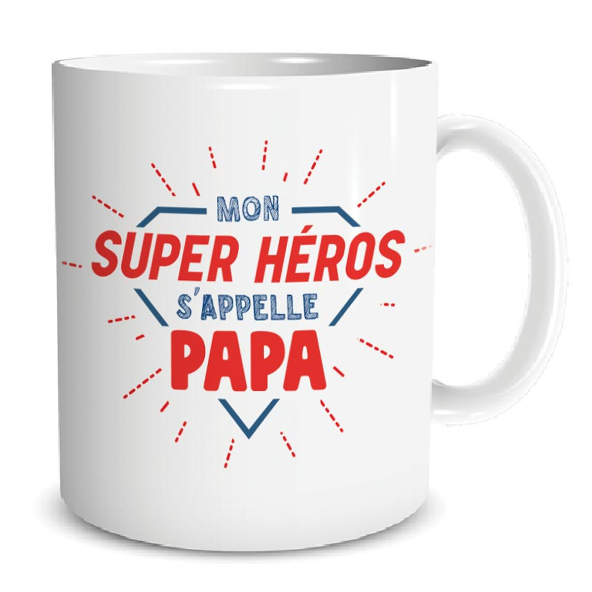 Mug tendresse \'Papa\' (mon super héros s\'appelle Papa) - 95x80 mm - [A3713]