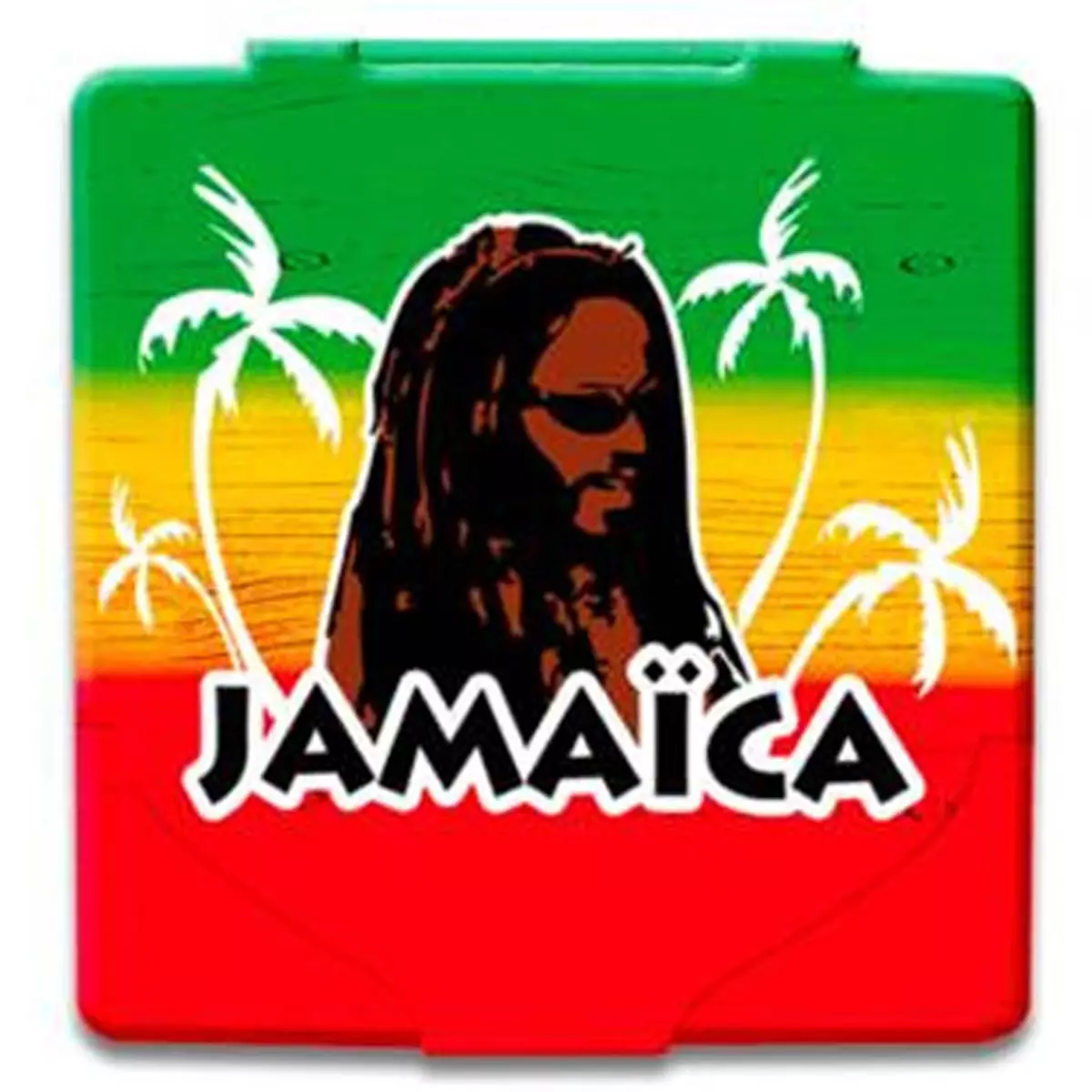 les trésors de lily Etui à cigarettes métal 'Jamaica' tricolore 90x80x10 mm [A3738]