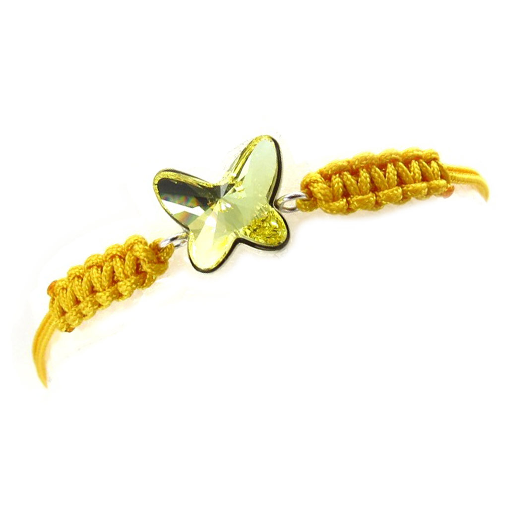 Bracelet Argent \'Papillon\' jaune (Crystal) - [K2780]