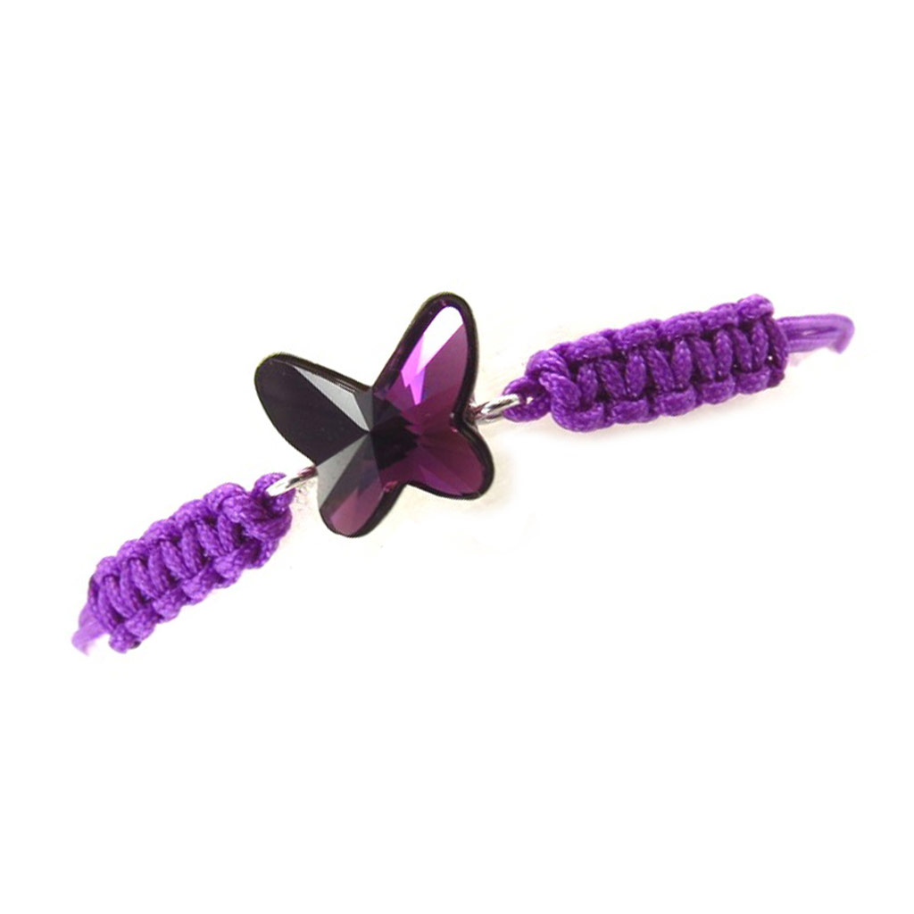 Bracelet Argent \'Papillon\' violet (Crystal) - [K2781]