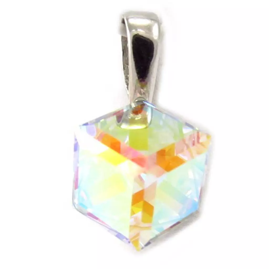 les trésors de lily Pendentif Argent 'Cristal' blanc boréal 8 mm [K5447]