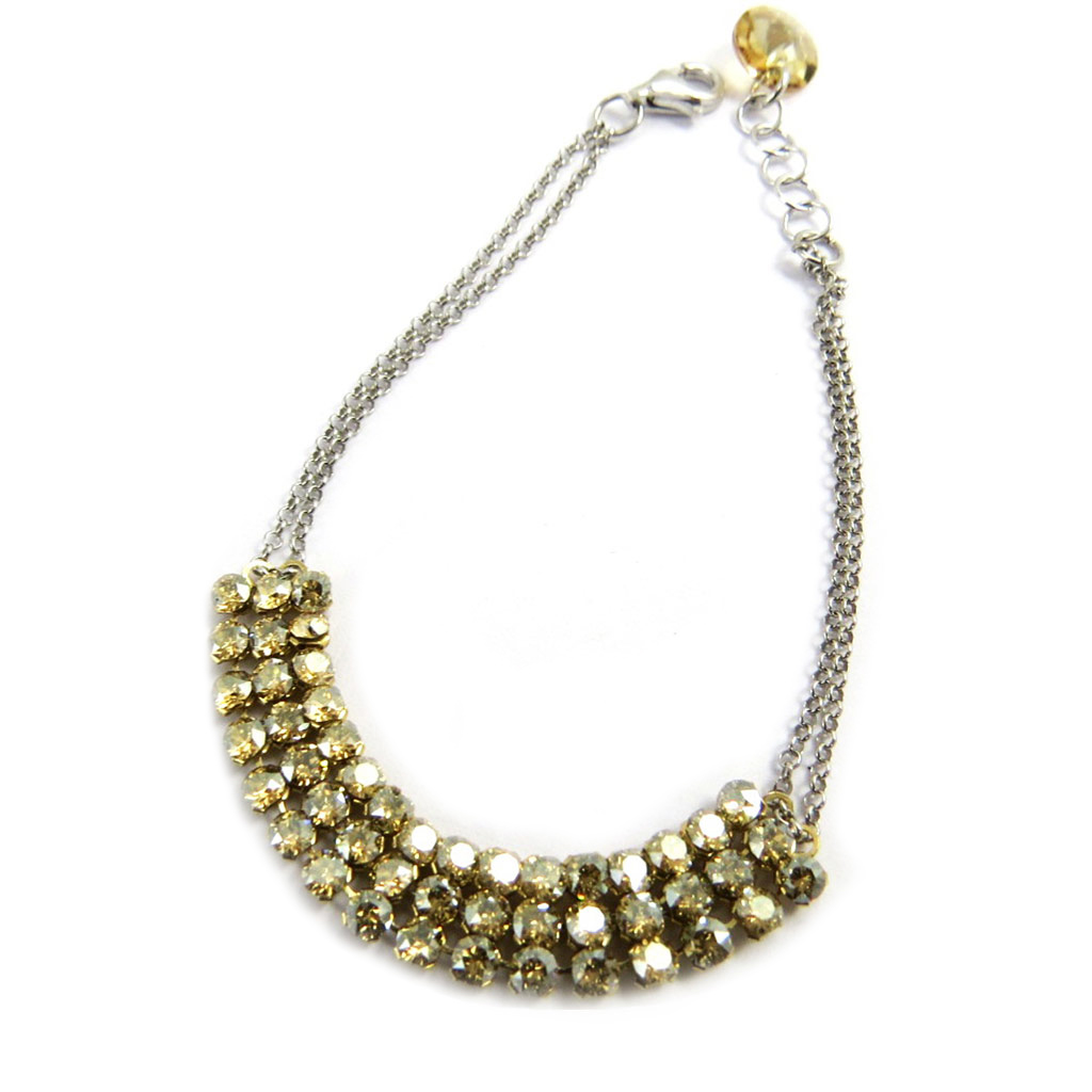 Bracelet Argent \'Sissi\' champagne - 8 mm - [L9735]