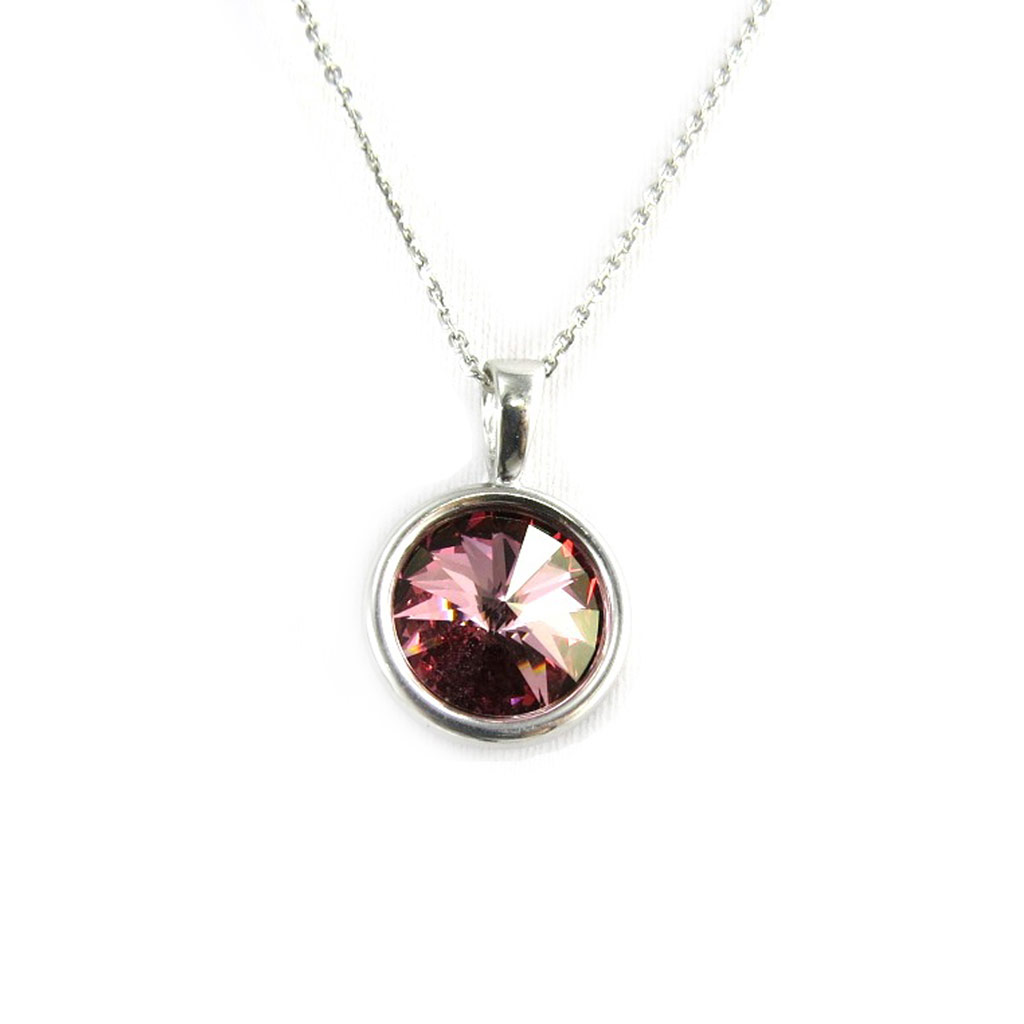Collier Argent \'Sissi\' violet - 13 mm - [M1028]