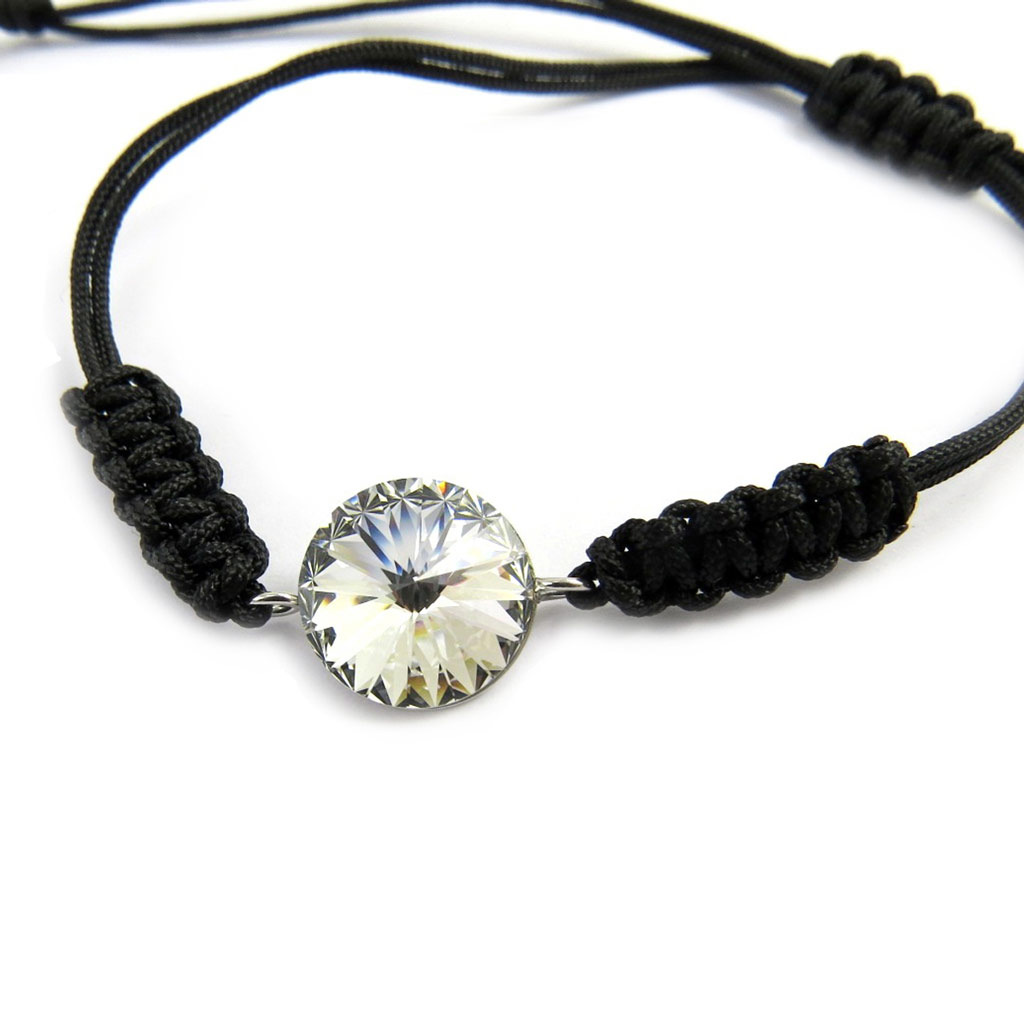Bracelet Argent \'Sissi\' noir blanc (Crystal) - [M1995]