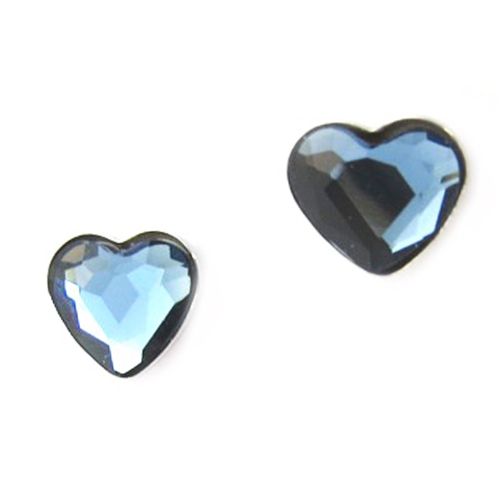 Boucles Argent \'Love\' bleu (8 mm) (Crystal) - [M2024]