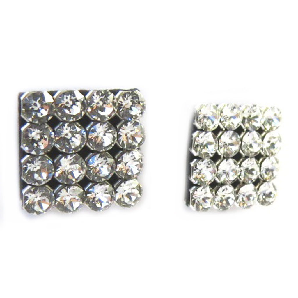 Boucles Argent \'Sissi\' blanc (11 mm) (Crystal) - [M2047]