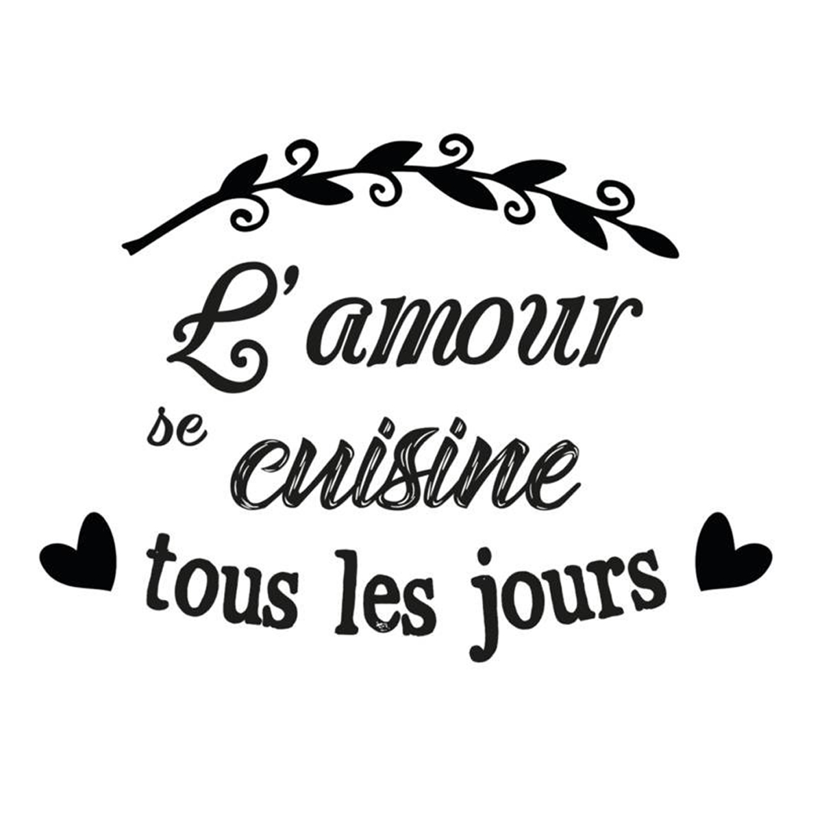 Planche de stickers \'Messages\' (L\'amour se cuisine tous les jours) - 20x70 cm - [P9095]