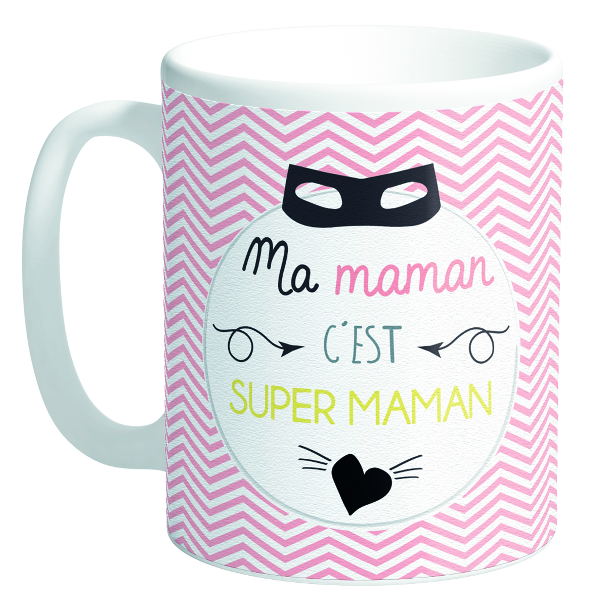Mug tendresse \'Messages\' (Ma maman c\'est Super Maman) - 95x80 mm - [Q8249]