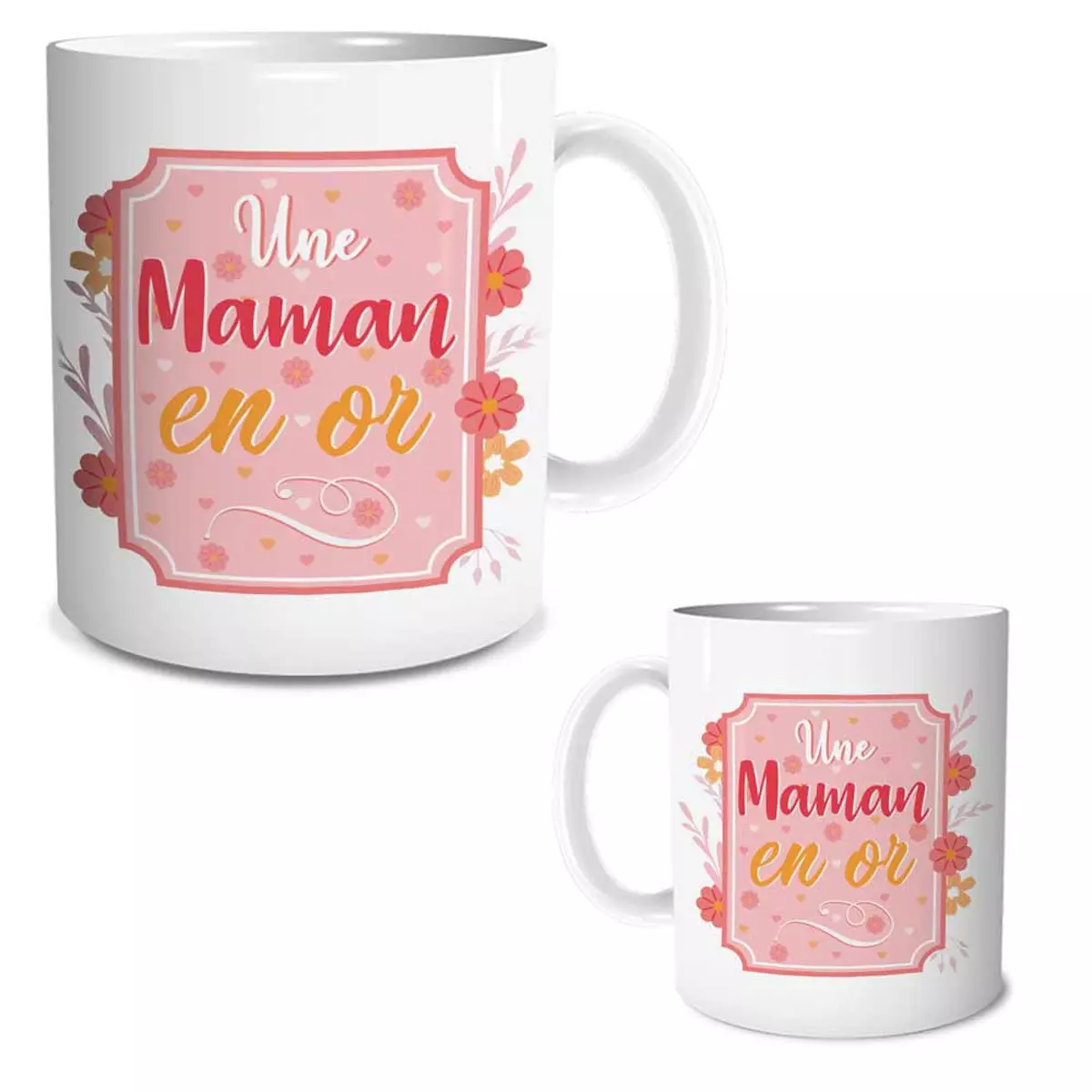 les trésors de lily Mug céramique 'Une Maman en Or' rose 95x80 mm [R1624]