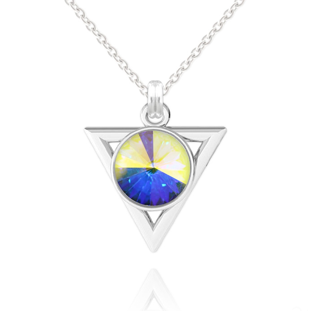 Collier argent artisanal \'Sissi\' blanc boréal argenté - 15x13 mm - [R5923]