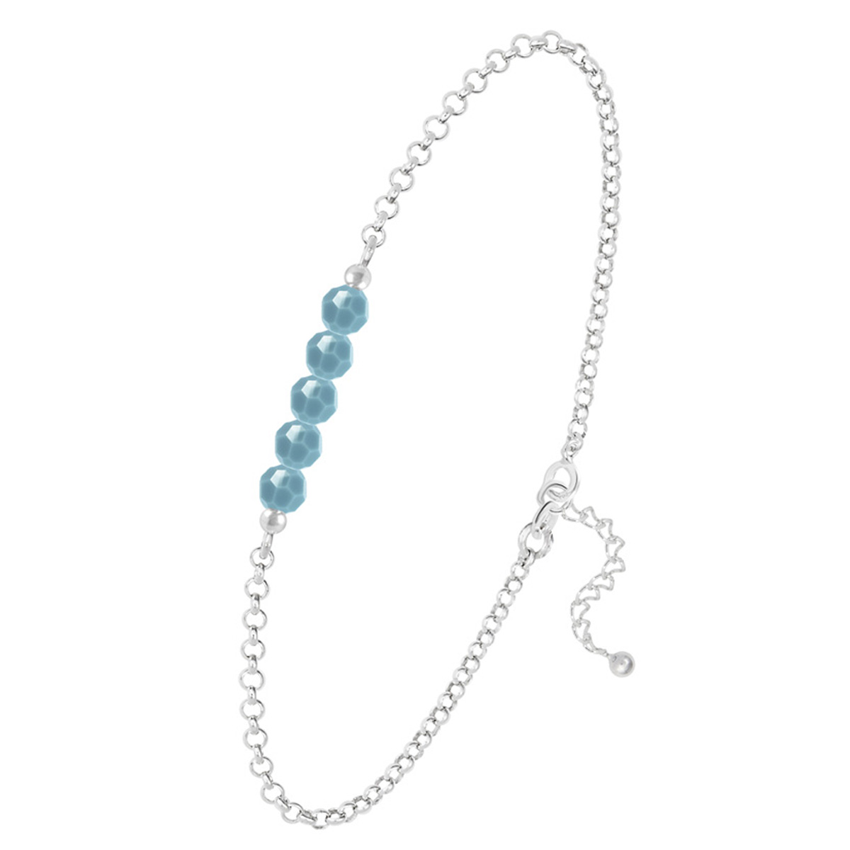 Bracelet argent artisanal \'Sissi\' turquoise argenté - 20x4 mm - [R5957]