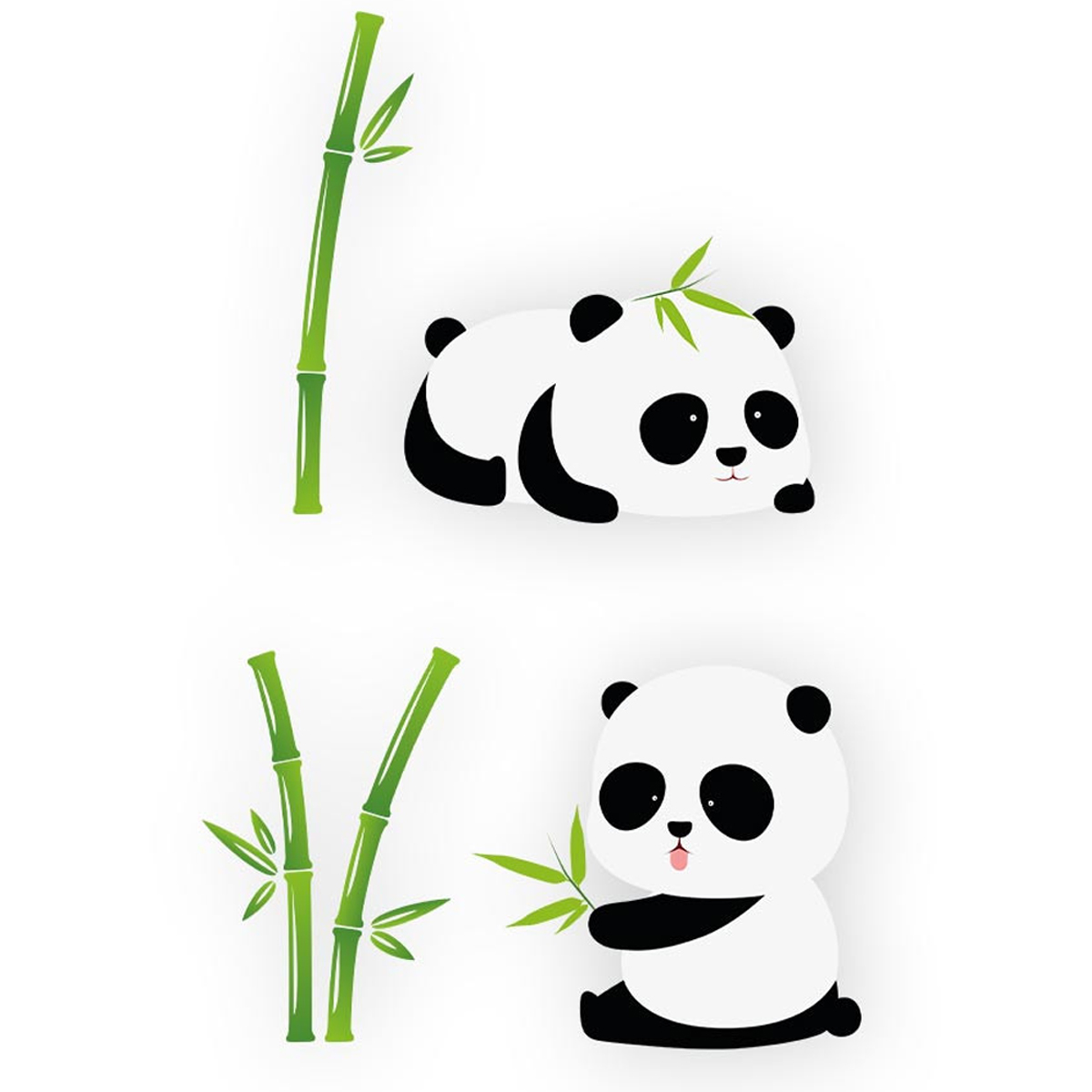 Planche de stickers \'Pandas\' - 20x70 cm - [R6023]