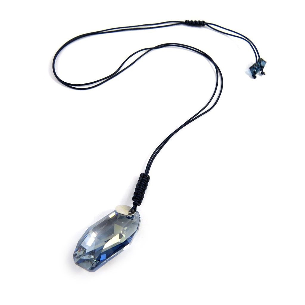 Collier sautoir \'Sissi\' bleu (Crystal) - 40x35 mm - [M1007]