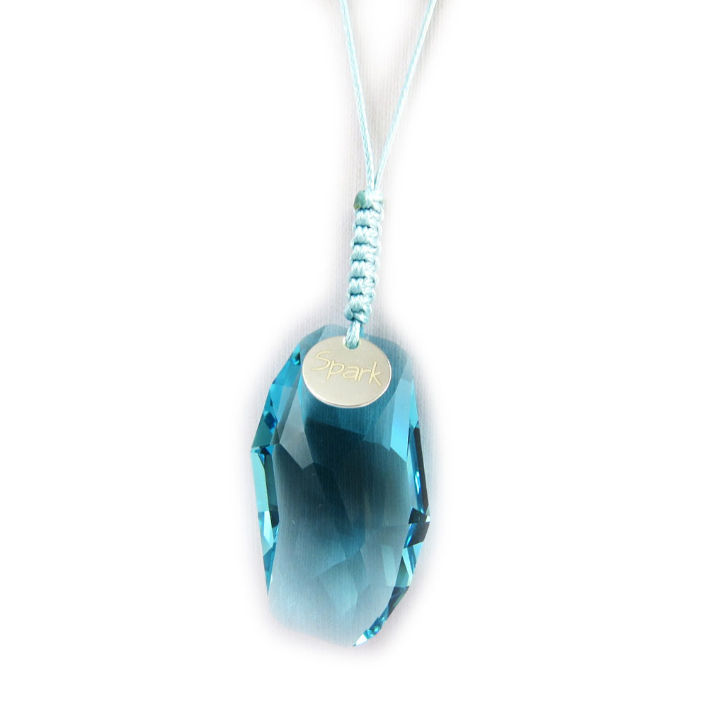 Collier sautoir \'Sissi\' turquoise (Crystal) - 40x35 mm - [M1010]