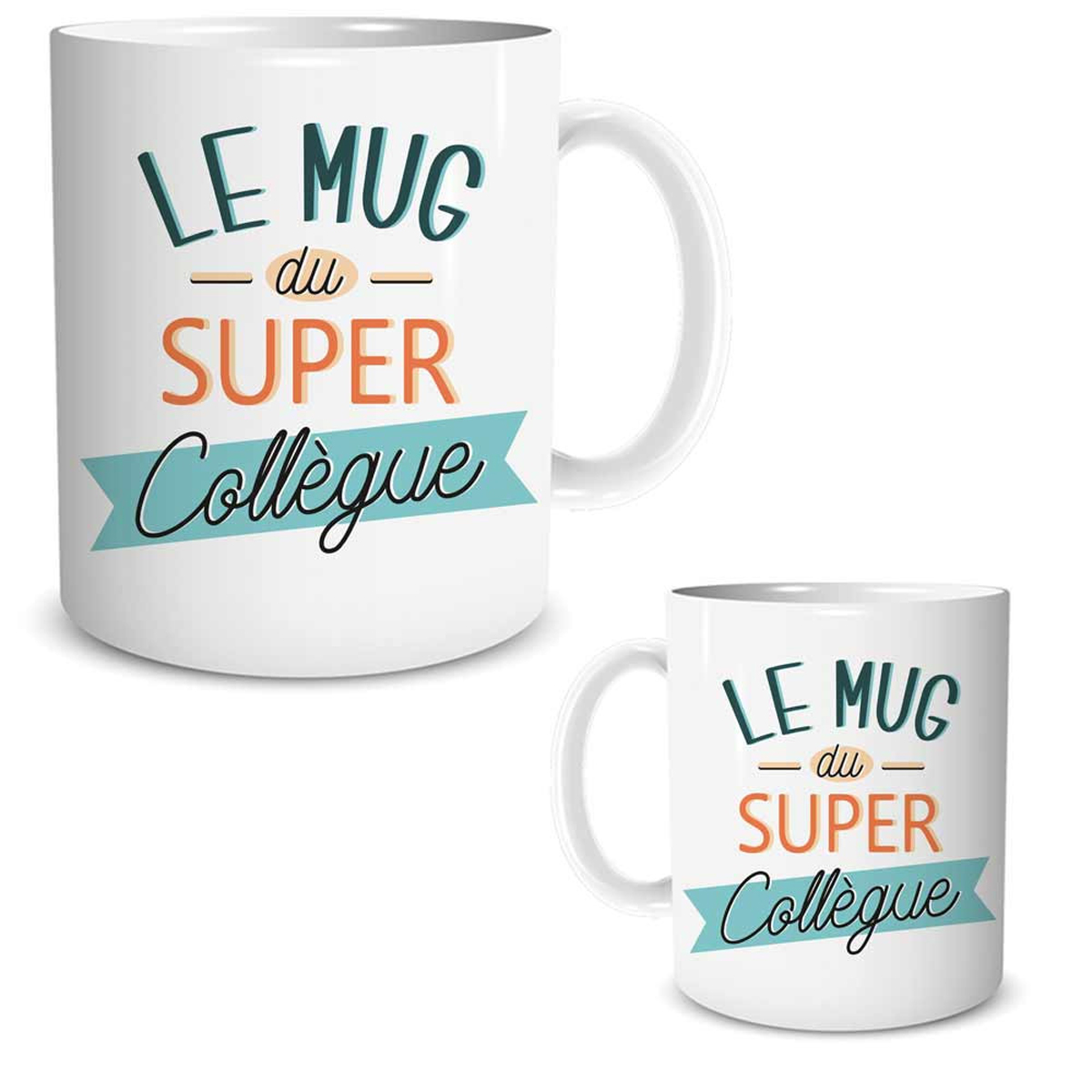 Mug céramique \'Super Collègue\' vert blanc - 95x80 mm - [R1851]