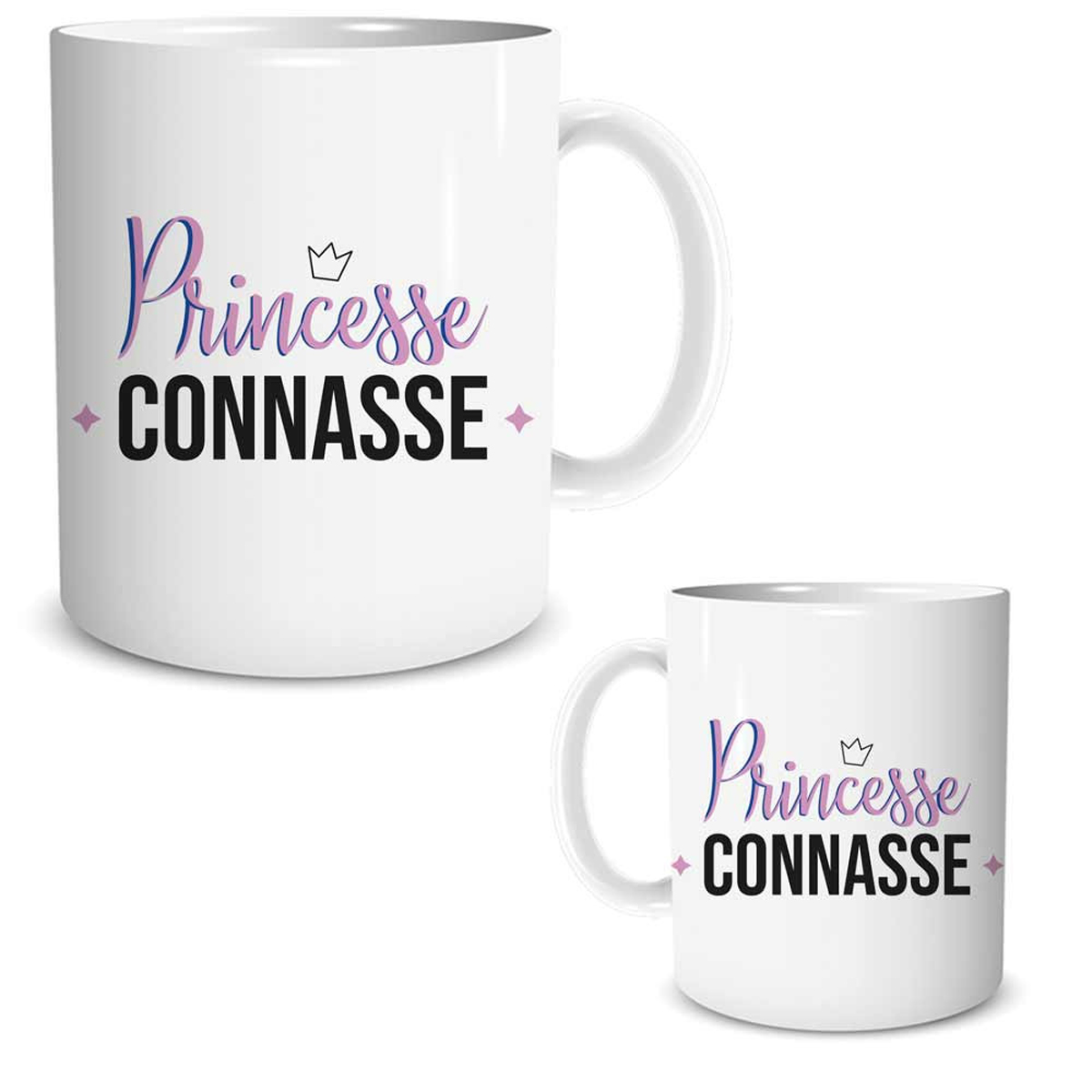 Mug céramique \'Princesse Connasse\' violet blanc - 95x80 mm - [R1864]