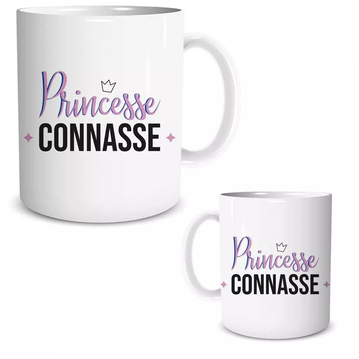 les trésors de lily Mug céramique 'Princesse Connasse' violet blanc 95x80 mm [R1864]