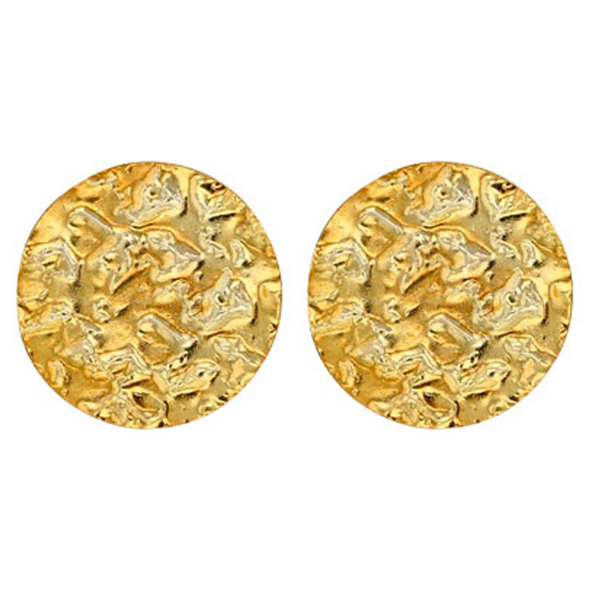 Boucles artisanales Argent \'Cléopatra\' doré - 15 mm - [R6042]
