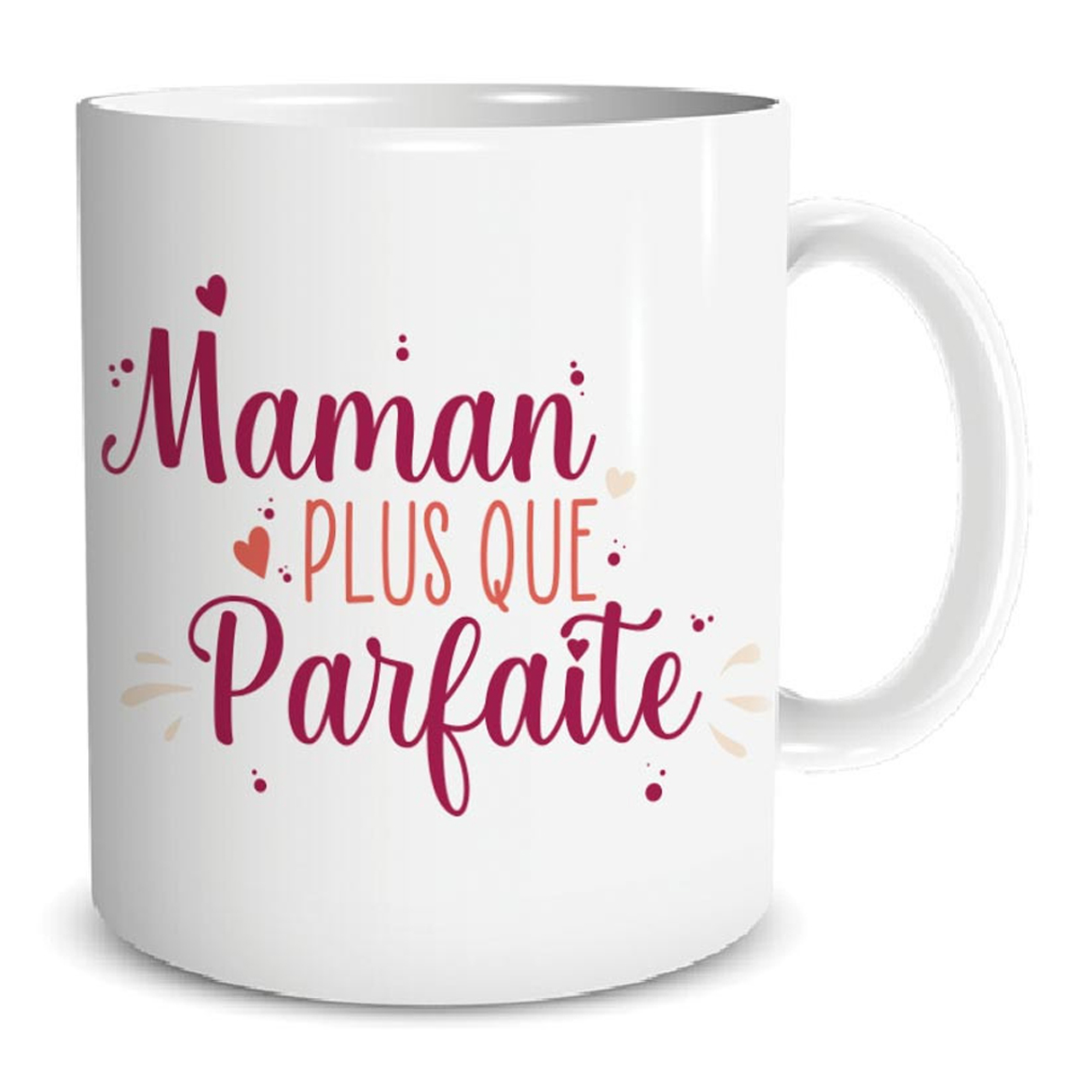 Mug tendresse \'Maman plus que Parfaite\' blanc rose - 95x80 mm - [A3785]