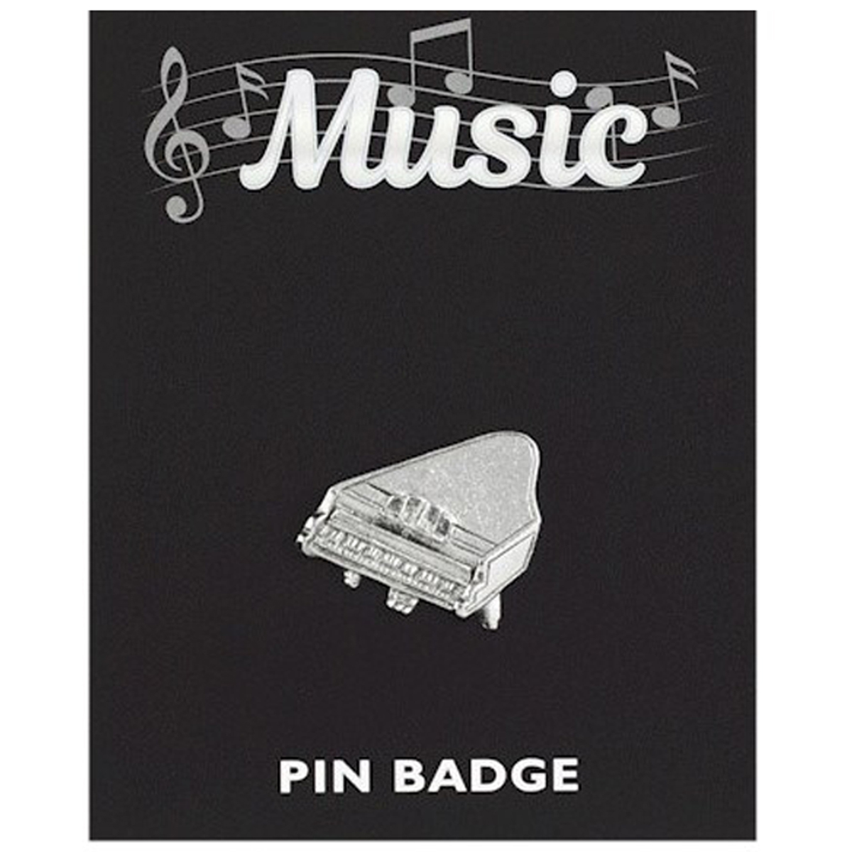 Broche pin\'s \'Musique\' argenté (piano) - 25x25 mm - [Q3885]