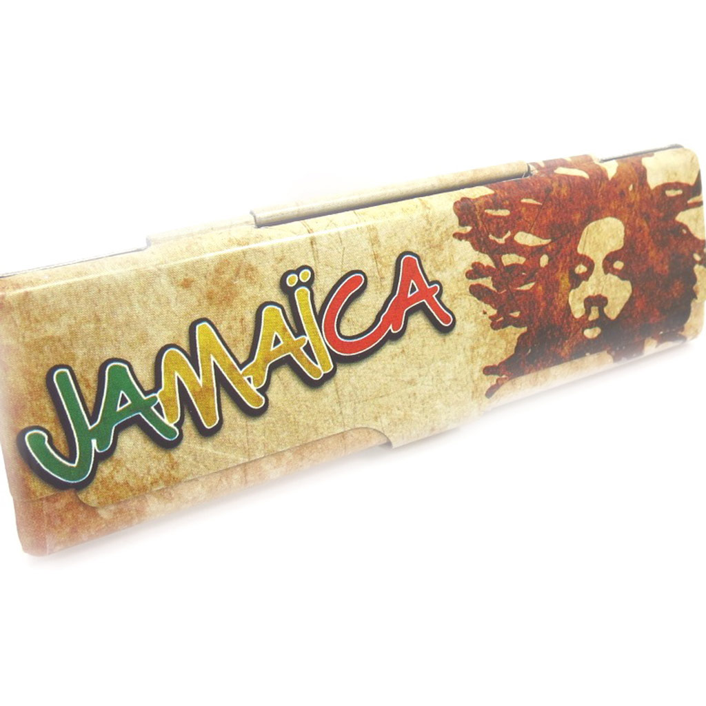 Etui à papier métal \'Jamaica\' tricolore - 11x3 cm - [K4975]
