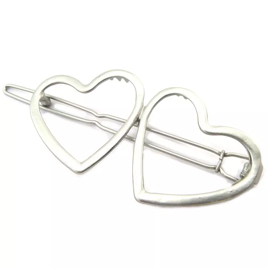 les trésors de lily Barrette boule 'Love' argenté 7x3 cm [P3817]