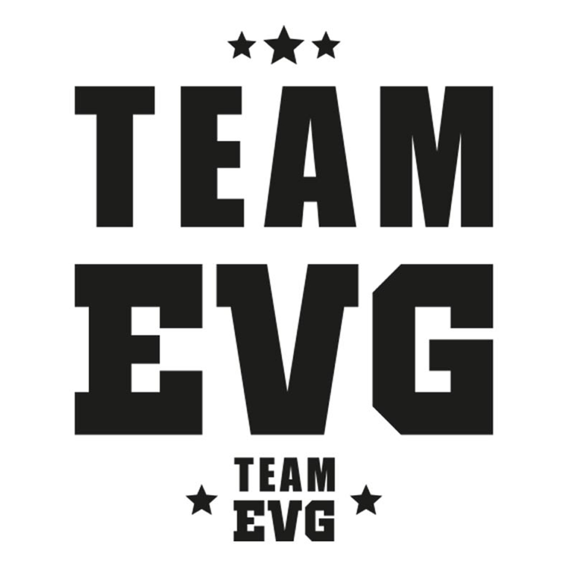 Transfert textile \'Team EVG\' noir - 20x20 cm (EVG) - [A3885]