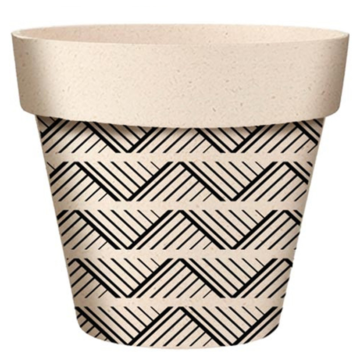 Cache-pot bambou \'Boho\' noir beige -  95x84 mm - [A2146]