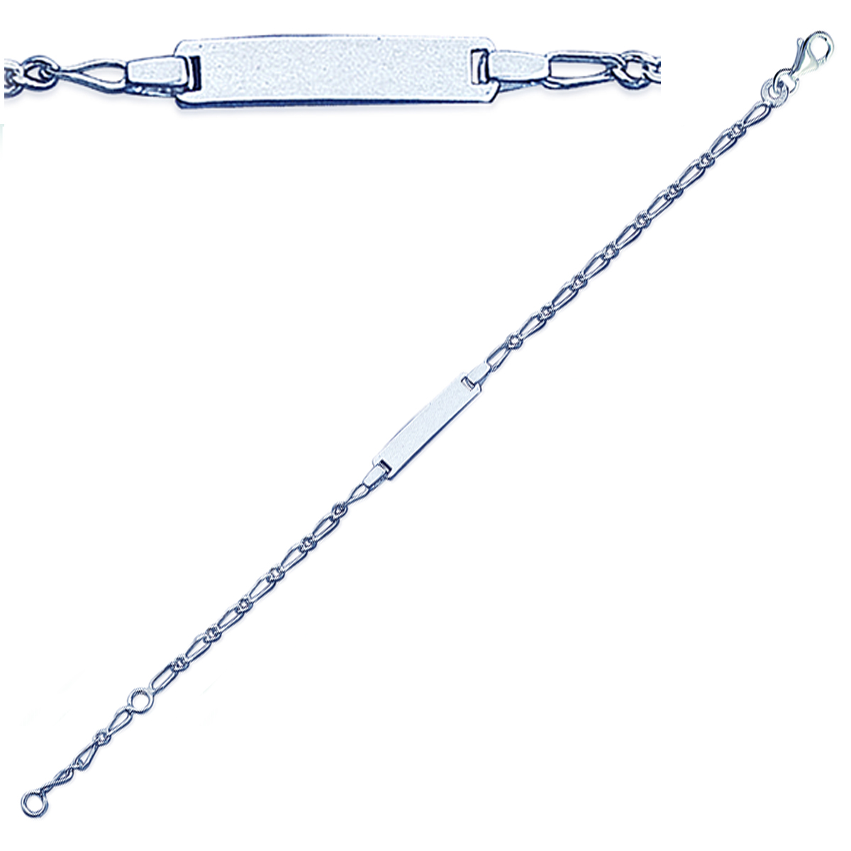 Gourmette Argent \'Bambino\' figaro - 15 cm, 4 mm - [G1291]