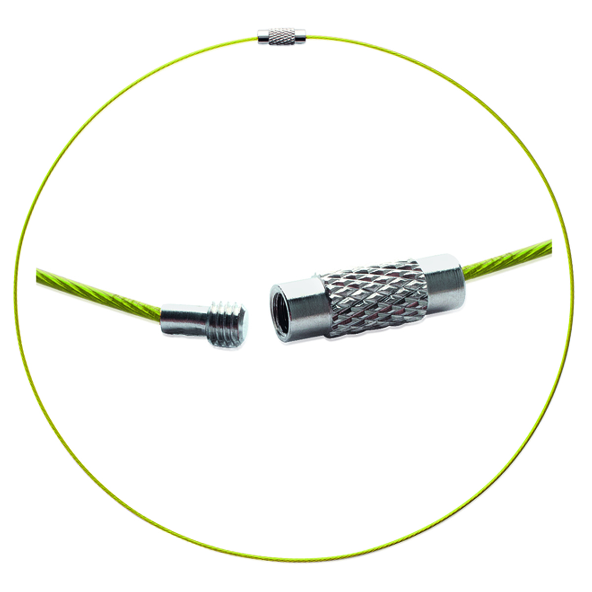 Collier cable acier \'Coloriage\' vert  42 cm 1 mm - [L1114]