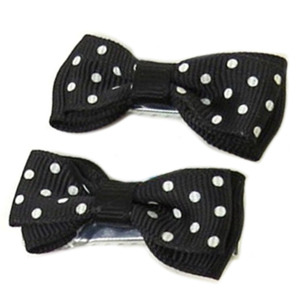 Paire de barrettes \'Le Monde de Coralie\' noir - 45x20 mm - [R6720]