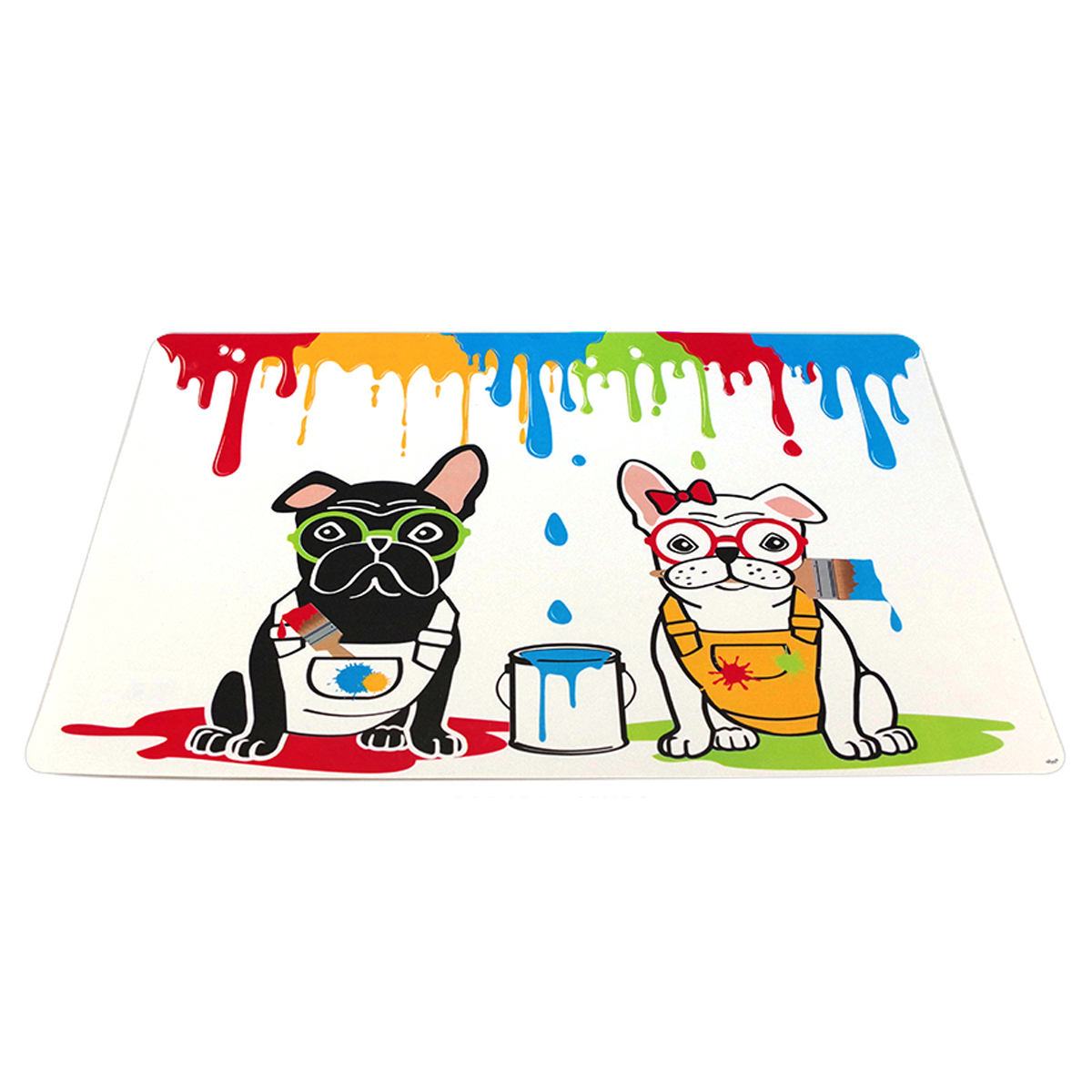 Set de table \'Bulldog\' multicolore - 43x28 cm (peinture) - [R6770]