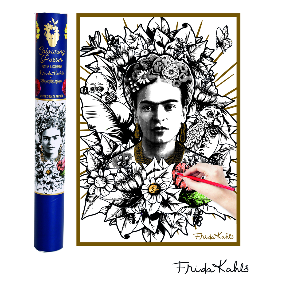 Affiche à colorier \'Frida Kahlo\' - 60x42 cm - [A0035]